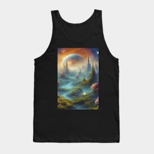 The Moon and Rock Spires Dominated Landscape Tank Top